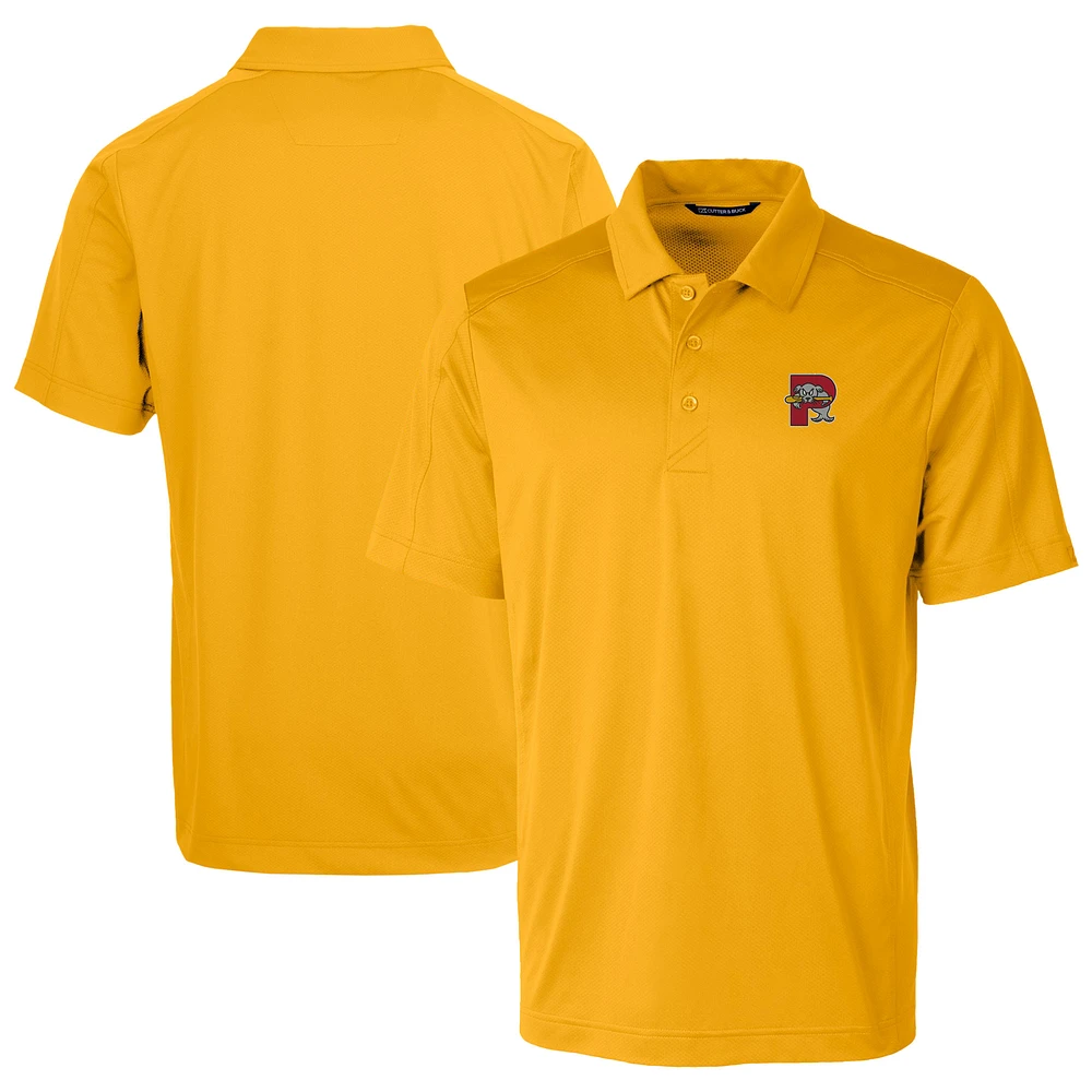 Men's Cutter & Buck Gold Portland Sea Dogs Prospect Textured Stretch Polo