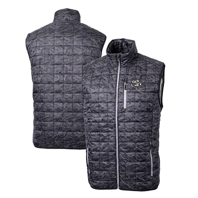Men's Cutter & Buck Black Omaha Storm Chasers Rainier PrimaLoft Eco Insulated Full-Zip Printed Puffer Vest
