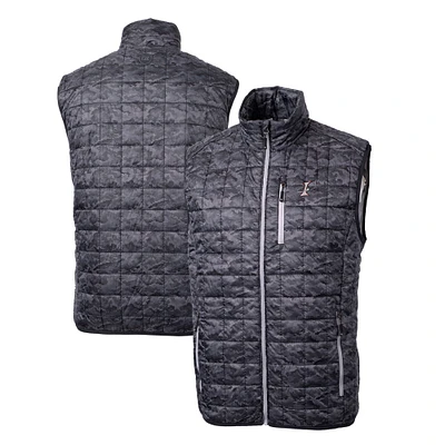 Men's Cutter & Buck Black Albuquerque Isotopes Rainier PrimaLoft Eco Insulated Full-Zip Printed Puffer Vest