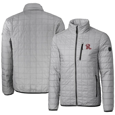 Men's Cutter & Buck Gray Frisco RoughRiders Rainier PrimaLoft Eco Insulated Full-Zip Puffer Jacket