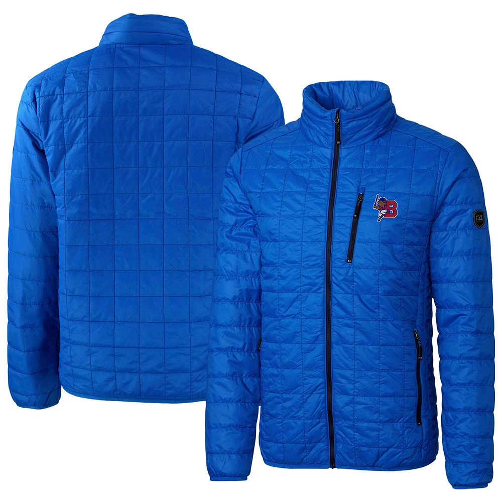 Men's Cutter & Buck Royal Buffalo Bisons Rainier PrimaLoft Eco Insulated Full-Zip Puffer Jacket