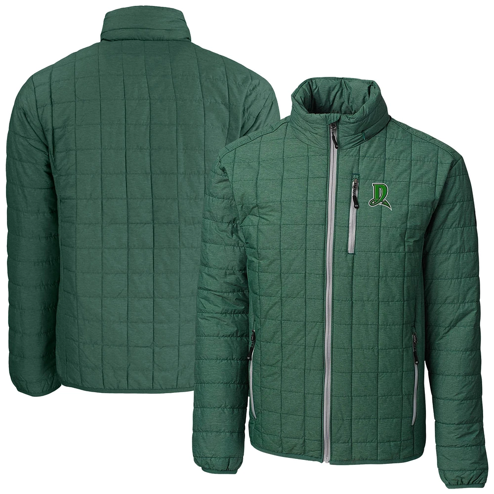Men's Cutter & Buck Hunter Green Dayton Dragons Rainier PrimaLoft Eco Insulated Full-Zip Puffer Jacket