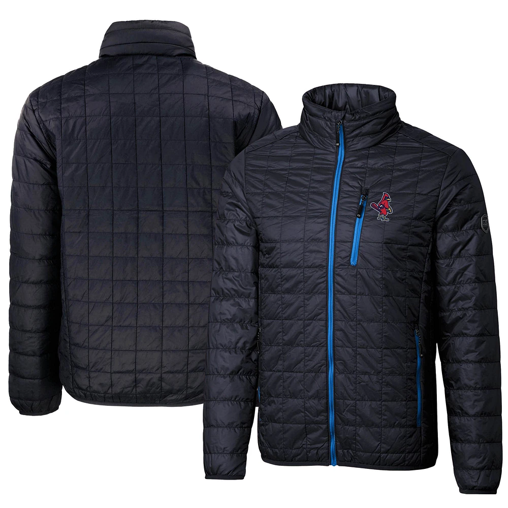 Men's Cutter & Buck Navy Memphis Redbirds Rainier PrimaLoft Eco Insulated Full-Zip Puffer Jacket
