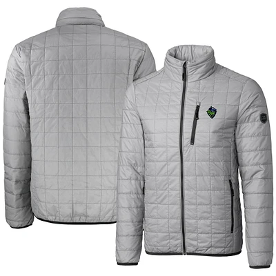 Men's Cutter & Buck Gray Hillsboro Hops Rainier PrimaLoft Eco Insulated Full-Zip Puffer Jacket