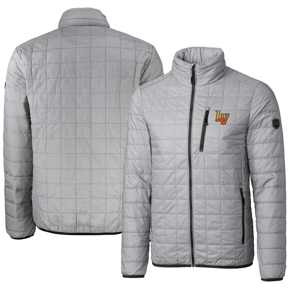Men's Cutter & Buck Gray Las Vegas Aviators Rainier PrimaLoft Eco Insulated Full-Zip Puffer Jacket