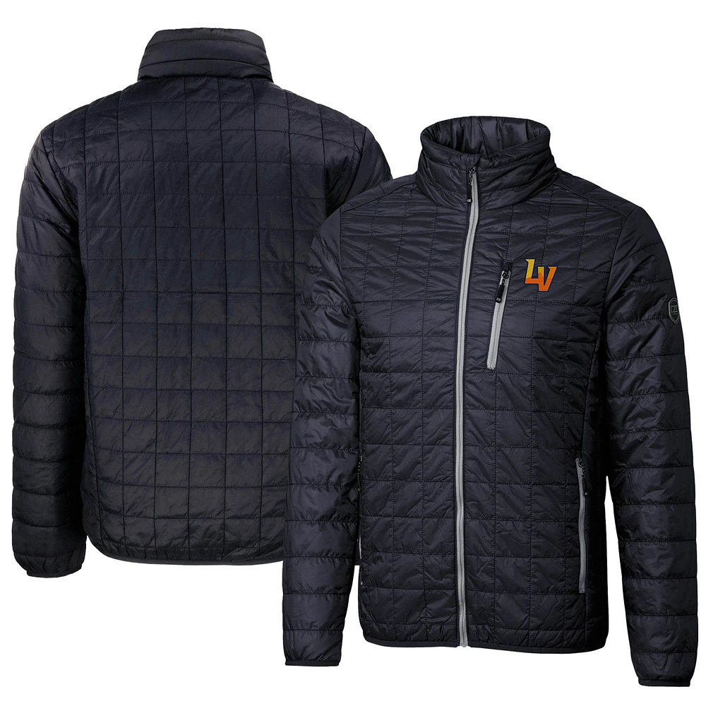 Men's Cutter & Buck Navy Las Vegas Aviators Rainier PrimaLoft Eco Insulated Full-Zip Puffer Jacket