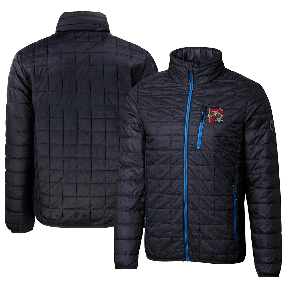 Men's Cutter & Buck Navy Portland Sea Dogs Rainier PrimaLoft Eco Insulated Full-Zip Puffer Jacket