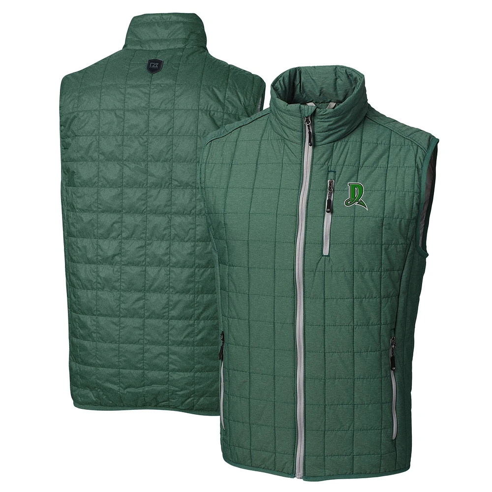 Men's Cutter & Buck Hunter Green Dayton Dragons Rainier PrimaLoft Eco Insulated Full-Zip Puffer Vest
