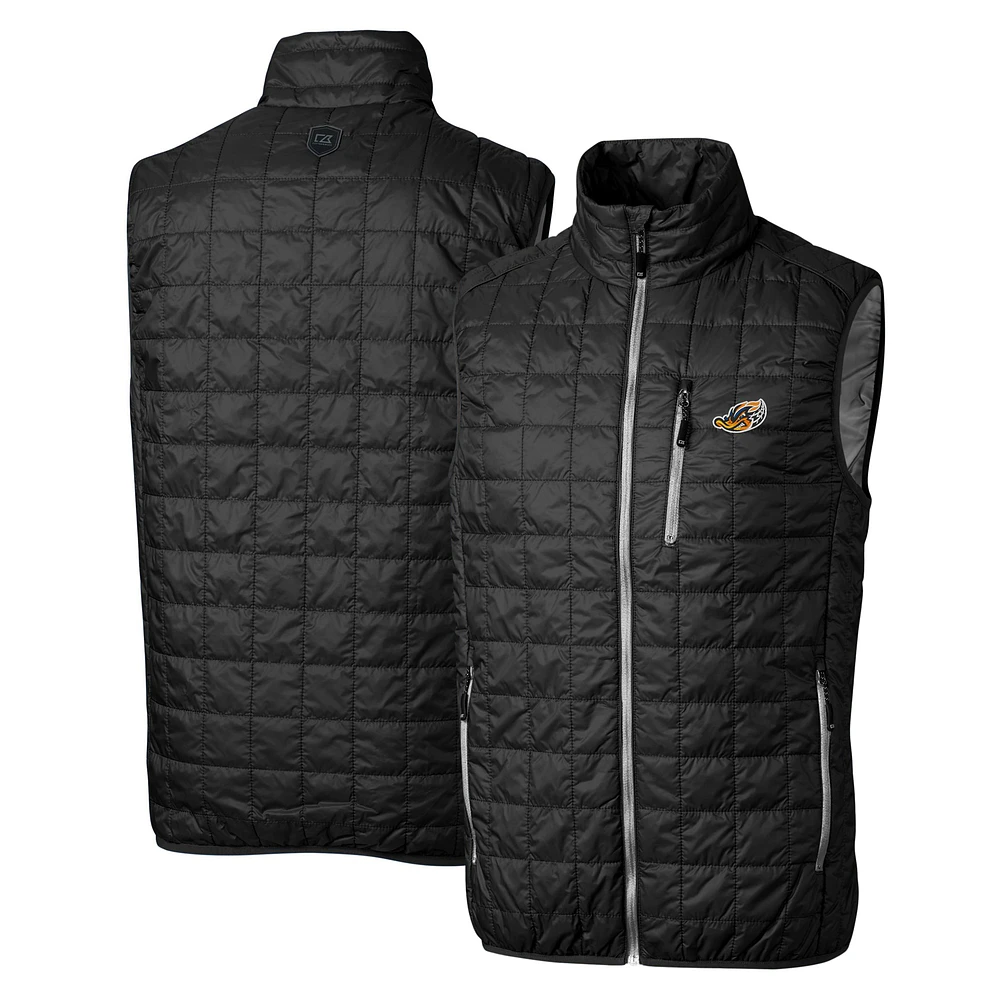 Men's Cutter & Buck Akron RubberDucks Rainier PrimaLoft Eco Insulated Full-Zip Puffer Vest