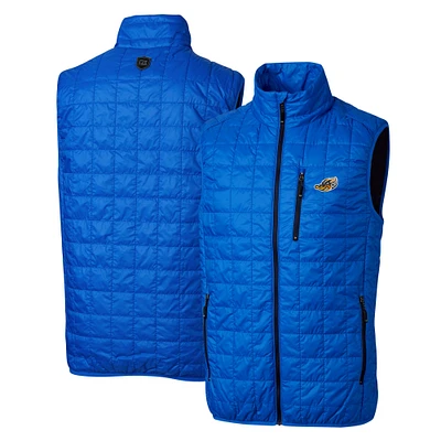 Men's Cutter & Buck Royal Akron RubberDucks Rainier PrimaLoft Eco Insulated Full-Zip Puffer Vest