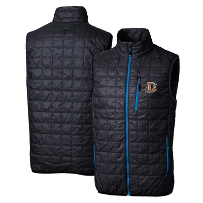Men's Cutter & Buck Navy Durham Bulls Rainier PrimaLoft Eco Insulated Full-Zip Puffer Vest