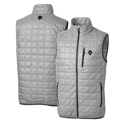 Men's Cutter & Buck Gray Hillsboro Hops Rainier PrimaLoft Eco Insulated Full-Zip Puffer Vest
