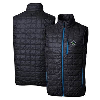 Men's Cutter & Buck Navy Hillsboro Hops Rainier PrimaLoft Eco Insulated Full-Zip Puffer Vest
