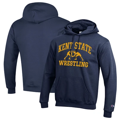 Men's Champion Navy Kent State Golden Flashes Wrestling Icon Powerblend Pullover Hoodie