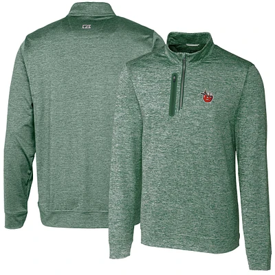 Men's Cutter & Buck Hunter Green Fort Wayne TinCaps Stealth Heathered Quarter-Zip Top