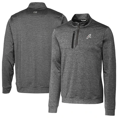 Men's Cutter & Buck Gray Reno Aces Stealth Heathered Quarter-Zip Top