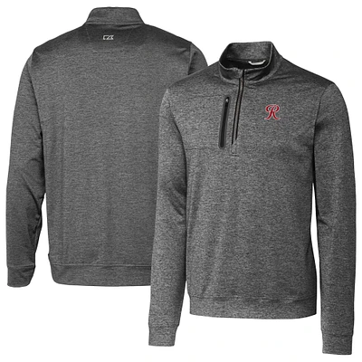 Men's Cutter & Buck Gray Tacoma Rainiers Stealth Heathered Quarter-Zip Top