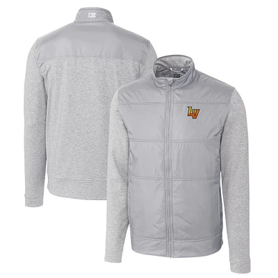 Men's Cutter & Buck Gray Las Vegas Aviators Stealth Hybrid Quilted Full-Zip Windbreaker Jacket