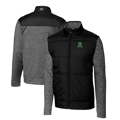 Men's Cutter & Buck Dayton Dragons Stealth Hybrid Quilted Full-Zip Windbreaker Jacket