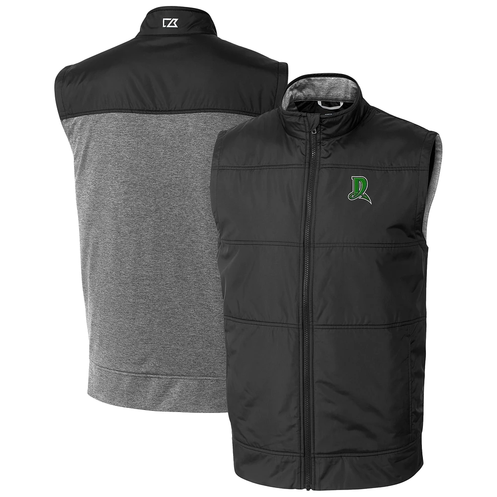 Men's Cutter & Buck Dayton Dragons Stealth Hybrid Quilted Full-Zip Windbreaker Vest