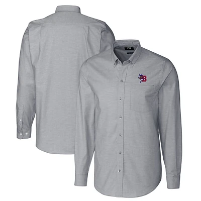Men's Cutter & Buck Charcoal Buffalo Bisons Oxford Stretch Long Sleeve Button-Down Dress Shirt