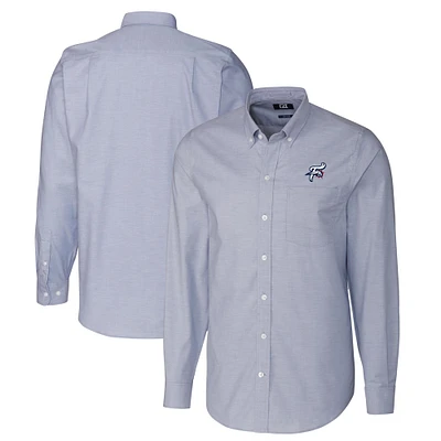Men's Cutter & Buck Light Blue Reading Fightin Phils Oxford Stretch Long Sleeve Button-Down Dress Shirt