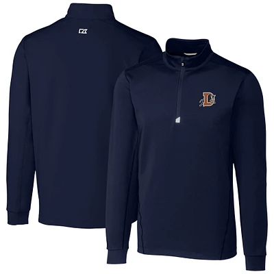 Men's Cutter & Buck Navy Durham Bulls Traverse Stretch Quarter-Zip Pullover Top