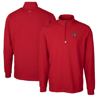 Men's Cutter & Buck Gwinnett Stripers Traverse Stretch Quarter-Zip Pullover Top