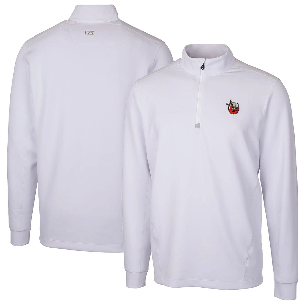 Men's Cutter & Buck White Fort Wayne TinCaps Traverse Stretch Quarter-Zip Pullover Top