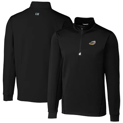 Men's Cutter & Buck Akron RubberDucks Traverse Stretch Quarter-Zip Pullover Top