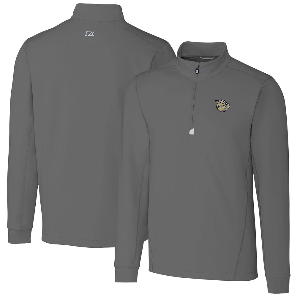 Men's Cutter & Buck Lehigh Valley IronPigs Traverse Stretch Quarter-Zip Pullover Top