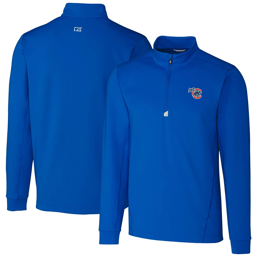 Men's Cutter & Buck Iowa Cubs Traverse Stretch Quarter-Zip Pullover Top