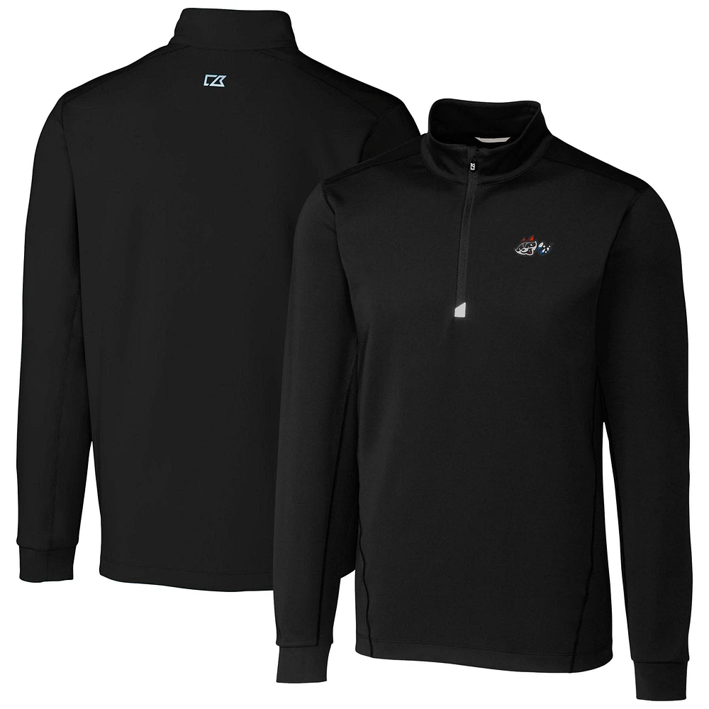 Men's Cutter & Buck Rocket City Trash Pandas Traverse Stretch Quarter-Zip Pullover Top