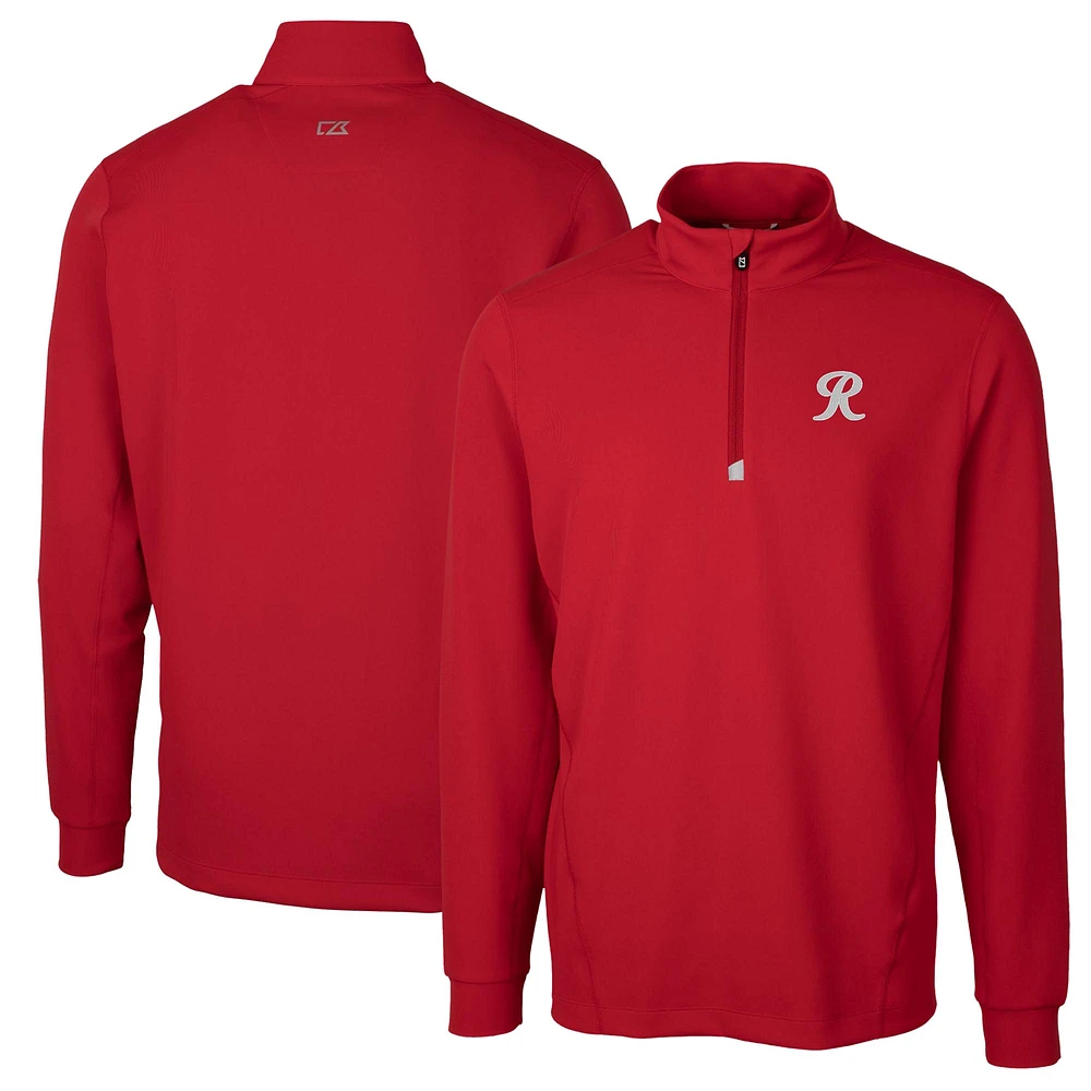 Men's Cutter & Buck Tacoma Rainiers Traverse Stretch Quarter-Zip Pullover Top