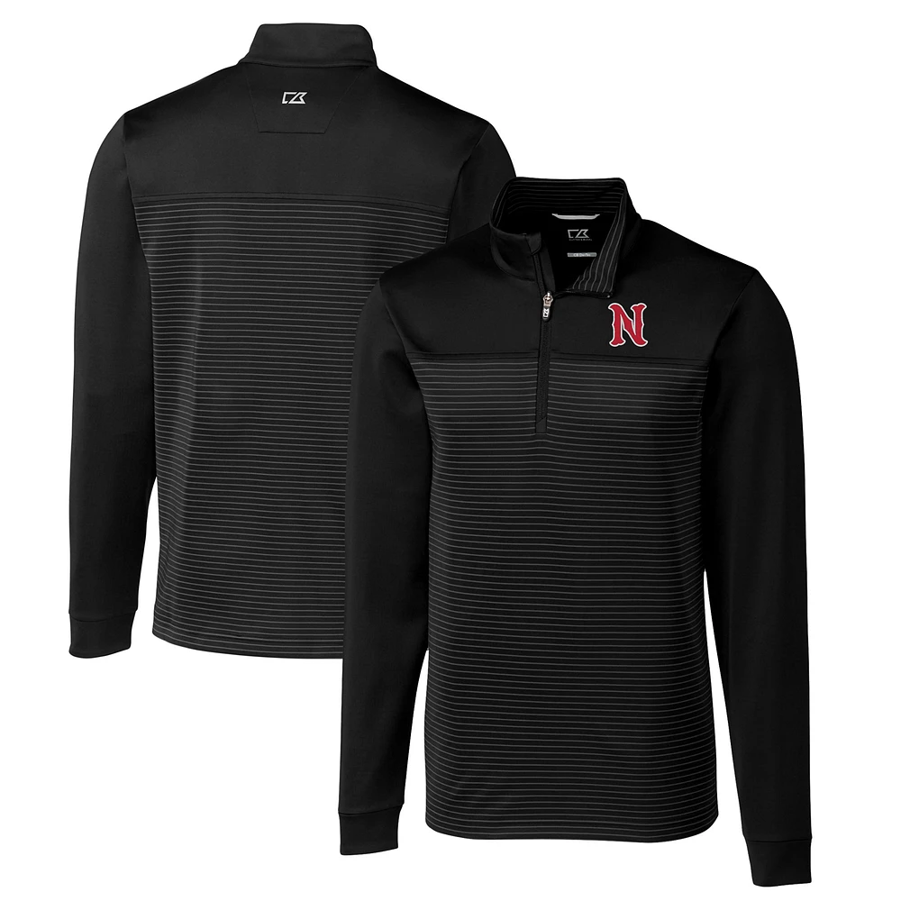 Men's Cutter & Buck Nashville Sounds Traverse Stripe Stretch Quarter-Zip Pullover Top