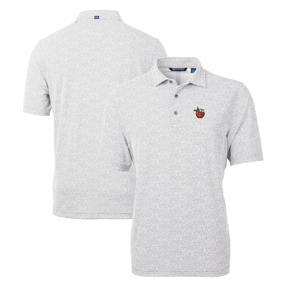 Men's Cutter & Buck Gray Fort Wayne TinCaps Virtue Eco Pique Botanical Print Recycled Polo