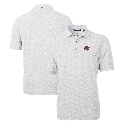 Men's Cutter & Buck Gray Sacramento River Cats Virtue Eco Pique Botanical Print Recycled Polo