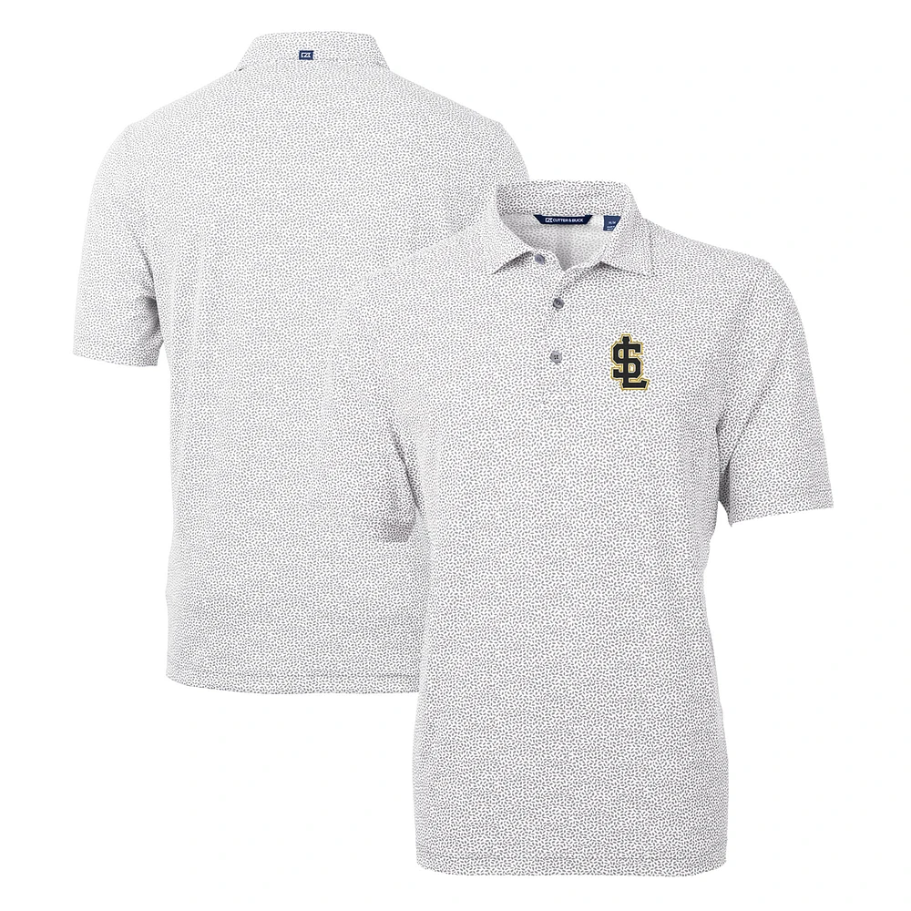 Men's Cutter & Buck Gray Salt Lake Bees Virtue Eco Pique Botanical Print Recycled Polo