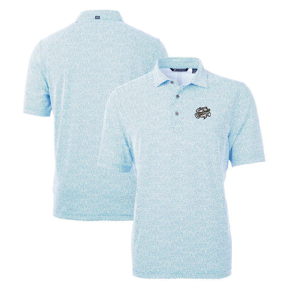 Men's Cutter & Buck Powder Blue Omaha Storm Chasers Virtue Eco Pique Botanical Print Recycled Polo