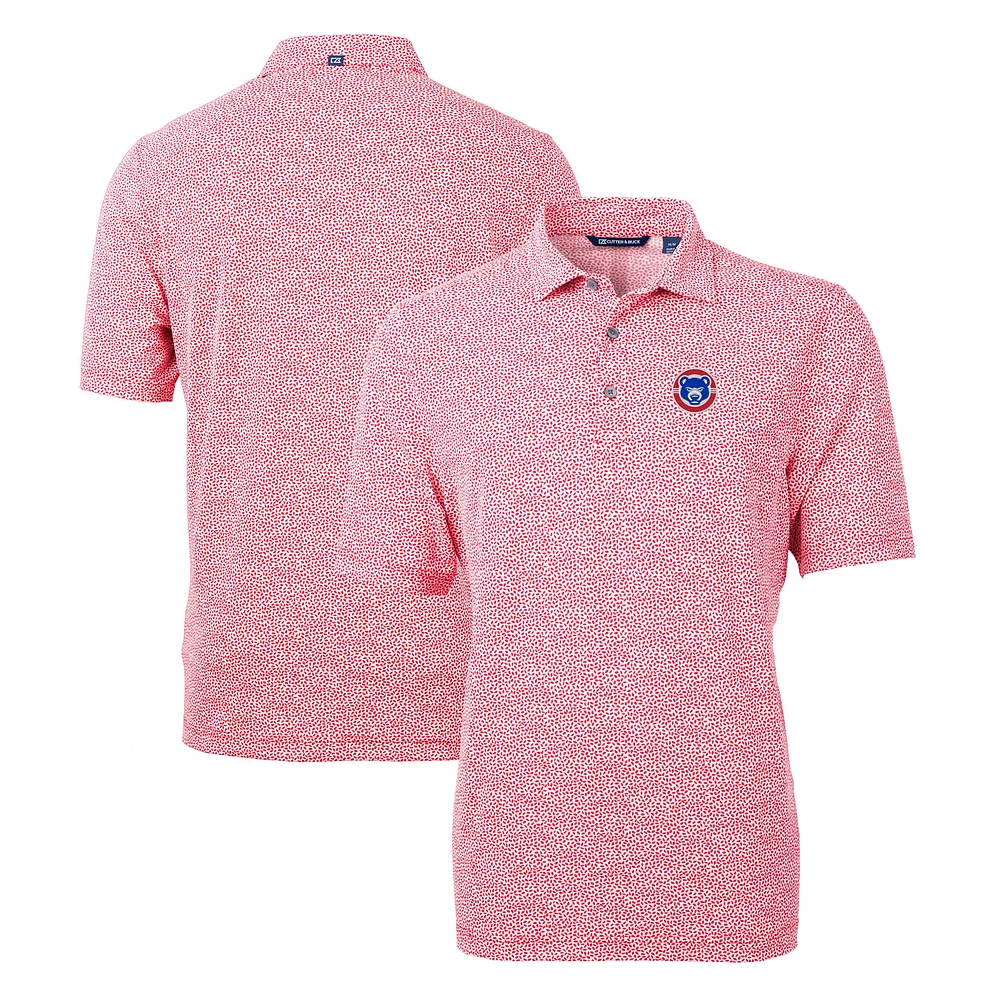 Men's Cutter & Buck South Bend Cubs Virtue Eco Pique Botanical Print Recycled Polo
