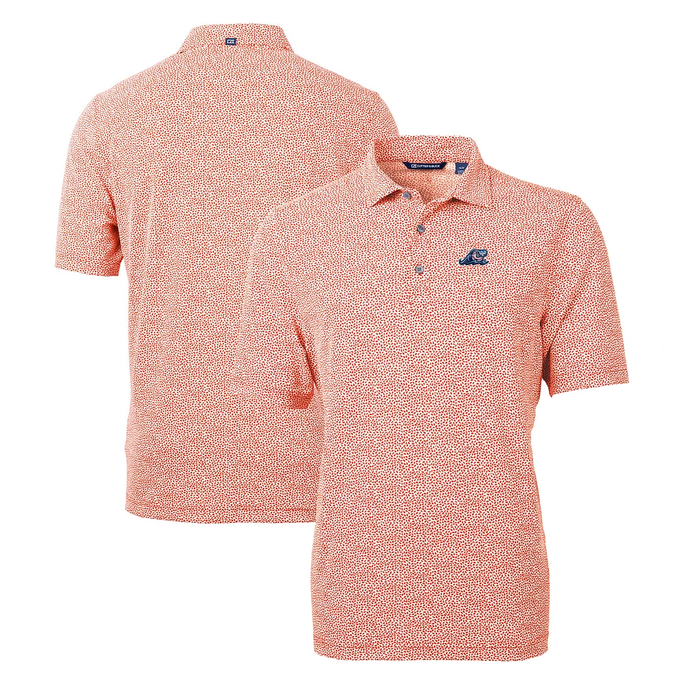 Men's Cutter & Buck West Michigan Whitecaps Virtue Eco Pique Botanical Print Recycled Polo