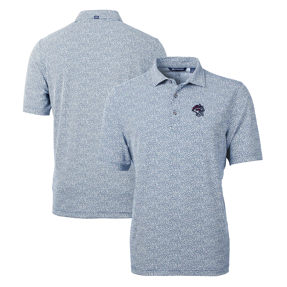 Men's Cutter & Buck Navy Binghamton Rumble Ponies Virtue Eco Pique Botanical Print Recycled Polo