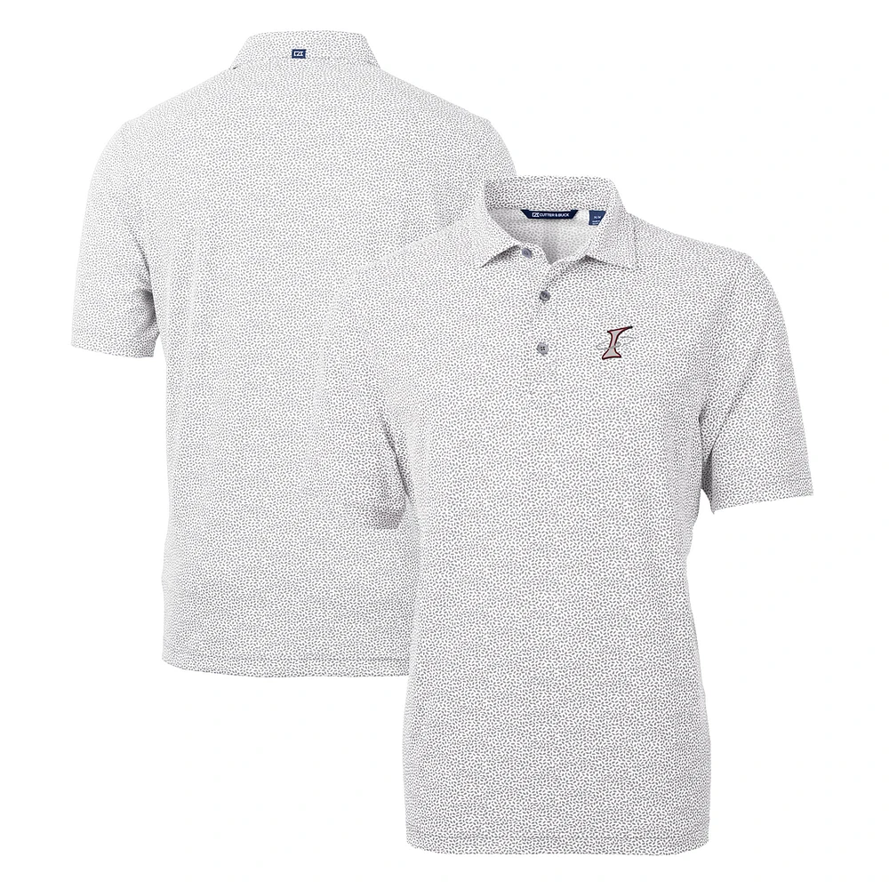 Men's Cutter & Buck Gray Albuquerque Isotopes Virtue Eco Pique Botanical Print Recycled Polo