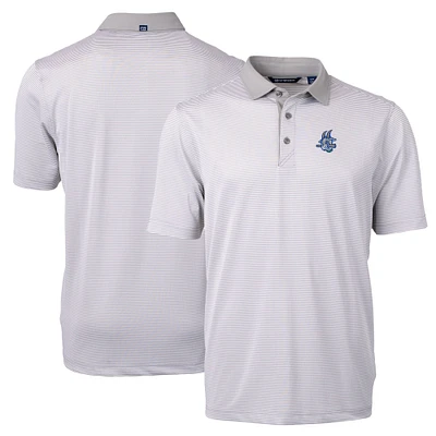 Men's Cutter & Buck Gray/White Hartford Yard Goats Virtue Eco Pique Micro Stripe Recycled Polo