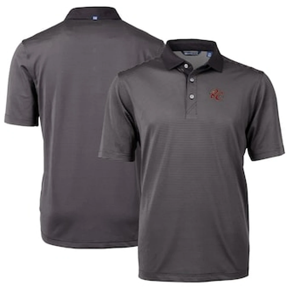 Men's Cutter & Buck /Gray Sacramento River Cats Virtue Eco Pique Micro Stripe Recycled Polo