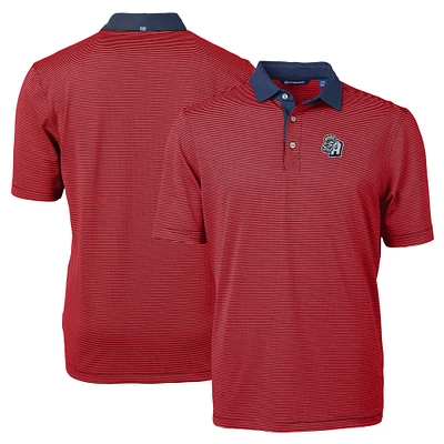 Men's Cutter & Buck Red/Navy San Antonio Missions Virtue Eco Pique Micro Stripe Recycled Polo