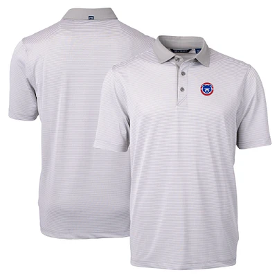 Men's Cutter & Buck Gray/White South Bend Cubs Virtue Eco Pique Micro Stripe Recycled Polo