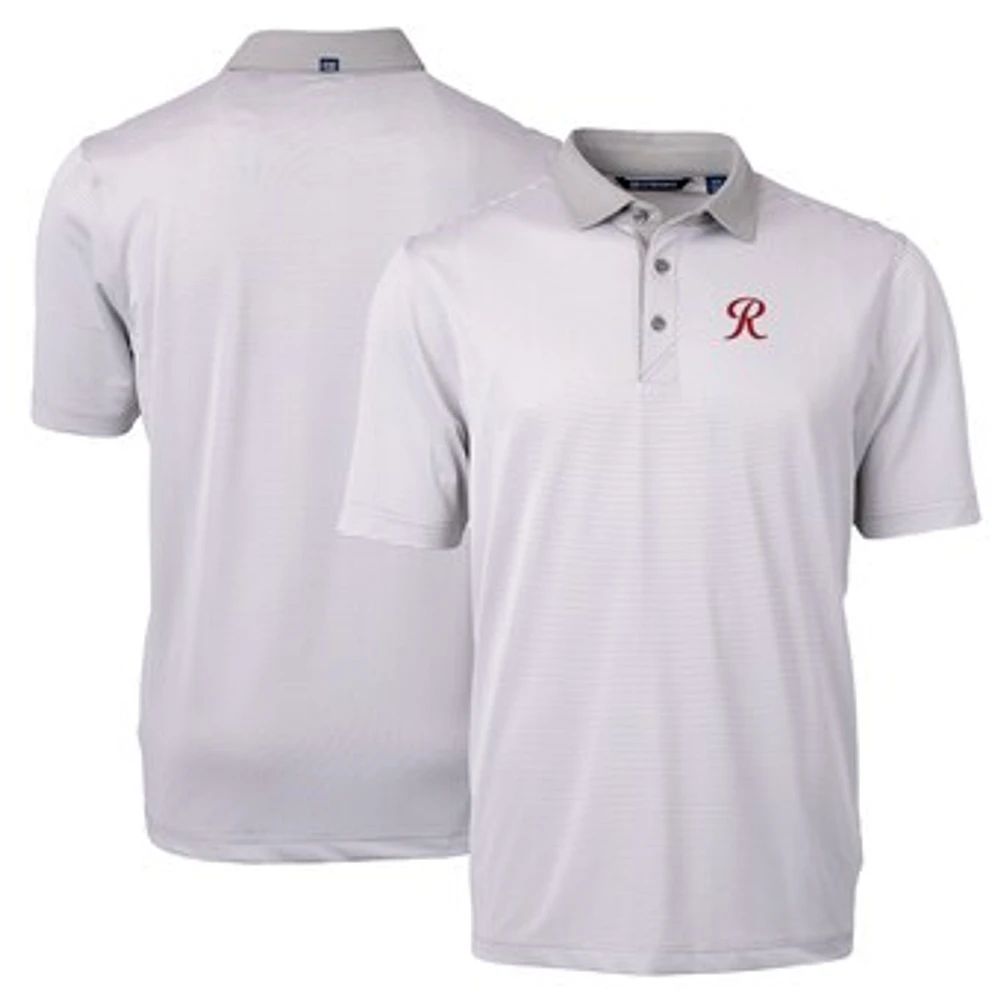 Men's Cutter & Buck Gray/White Tacoma Rainiers Virtue Eco Pique Micro Stripe Recycled Polo
