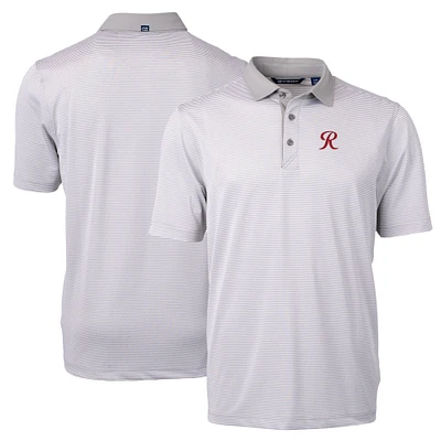 Men's Cutter & Buck Gray/White Tacoma Rainiers Virtue Eco Pique Micro Stripe Recycled Polo