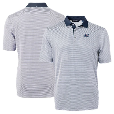 Men's Cutter & Buck /Navy West Michigan Whitecaps Virtue Eco Pique Micro Stripe Recycled Polo